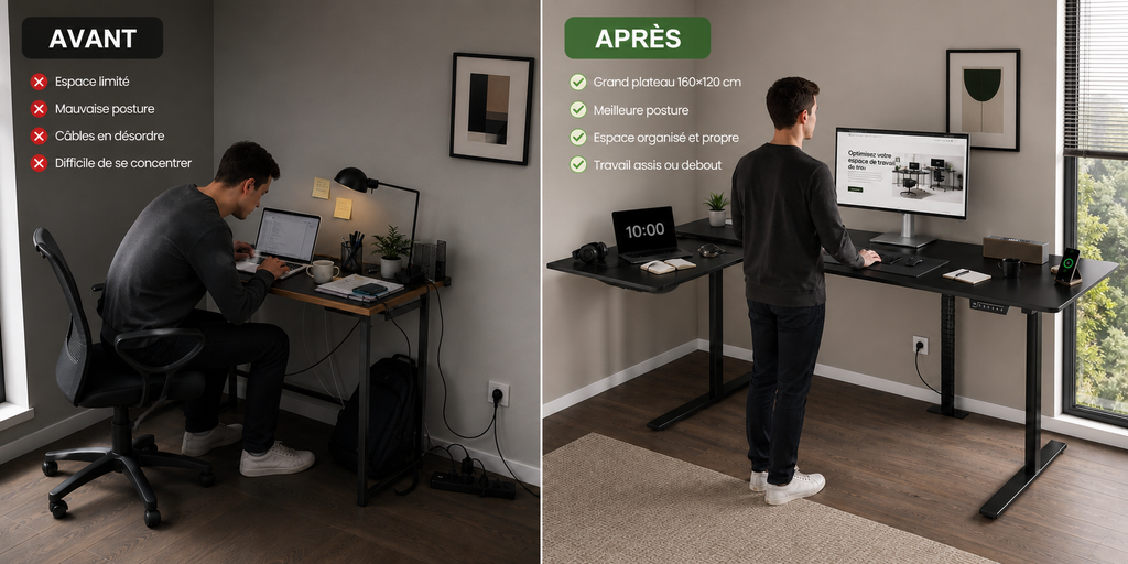 Bureau assis debout HomeL